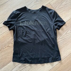 lululemon athletica Black Short Sleeve Tee with Rhinestone Logo